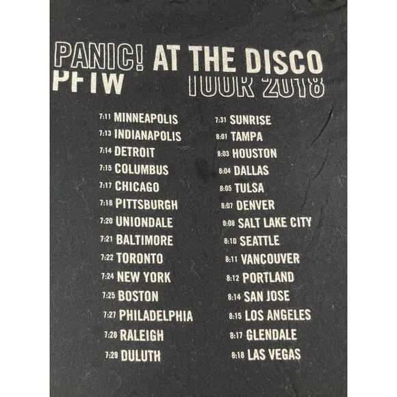 Panic At The Disco Shirt Mens Medium Black Pray For The Wicked 2018 Tour PFTW - Picture 6 of 12